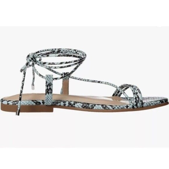 THE DROP Samantha Snake Strappy Sandals Size 5.5 Teal Beach Festival Boho Chic - Picture 5 of 14